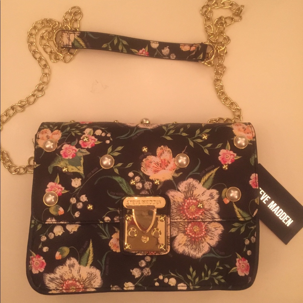 Steve Madden floral handbag with pearl details